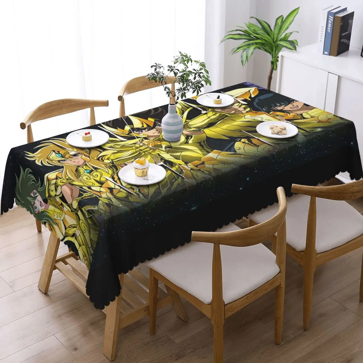Knights Of The Zodiac Chevaliers Du Zodiaque Rectangular Tablecloth Waterproof Table Cover for Dining Events Table Cloth