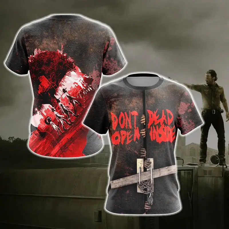 男性と女性のための半袖Tシャツ,ホラーTVシリーズ,3Dプリント,特大,ラウンドネック,新しいファッション