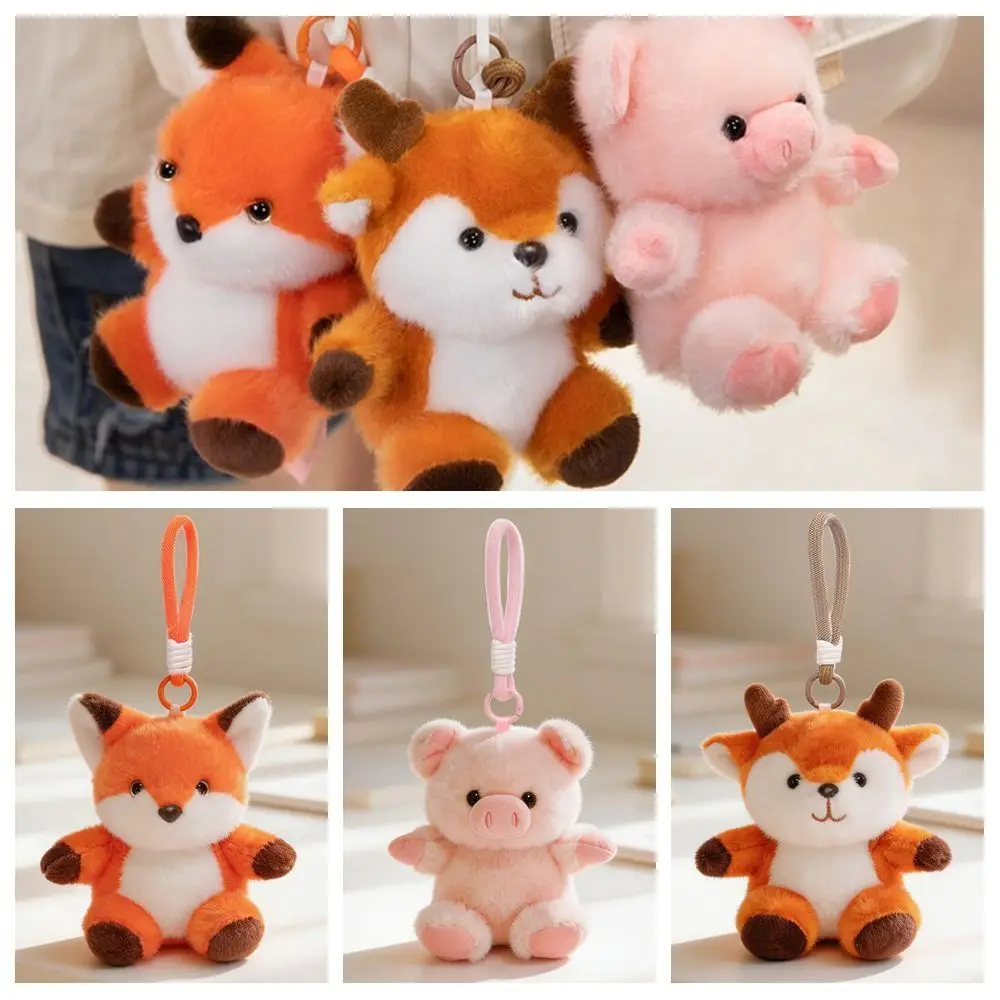 

New Design Soft Pig Animal Keychain Cute Pig Pattern Companion Emotional Support 14cm