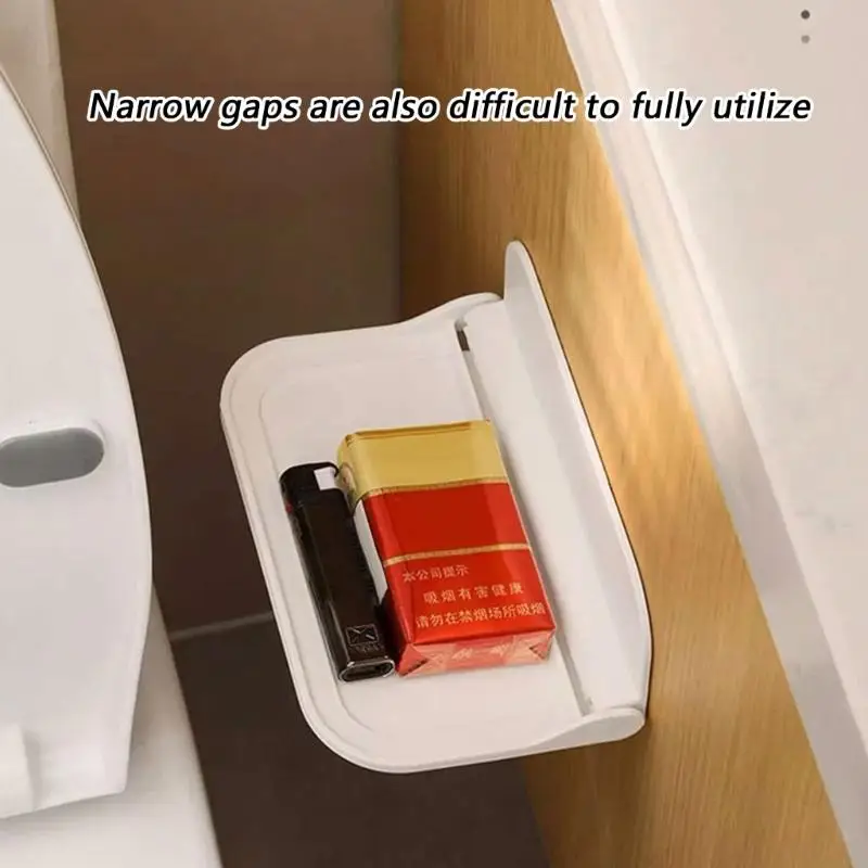 

No Damage Adhesive Wall Shelf Foldable Design Strong ABS Plastic Bracket Space Optimization Easy to Use for Campers D7YA