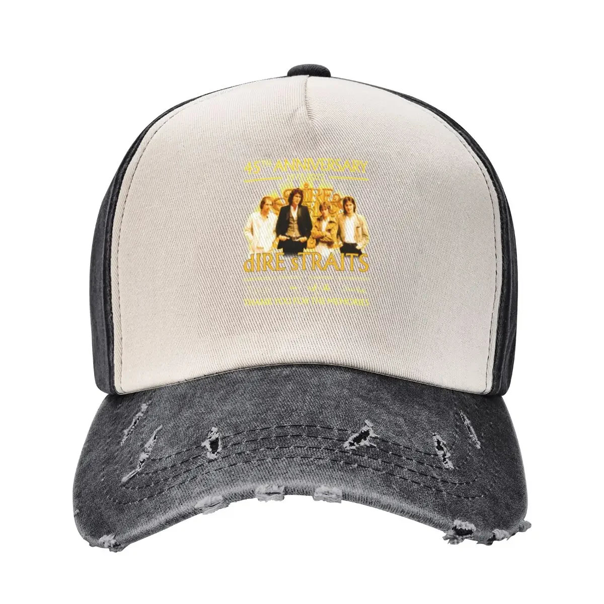 

45th Anniversary 1977 2022 Dire Straits Signature Thank You For The Memories Baseball Cap Sun Cap Sunhat Designer Man Women's