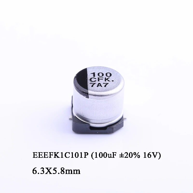 

10-100Pcs EEEFK1C101P 100uF ±20% 16V 6.3X5.8mm SMD Aluminum Electrolytic Capacitor In Stock