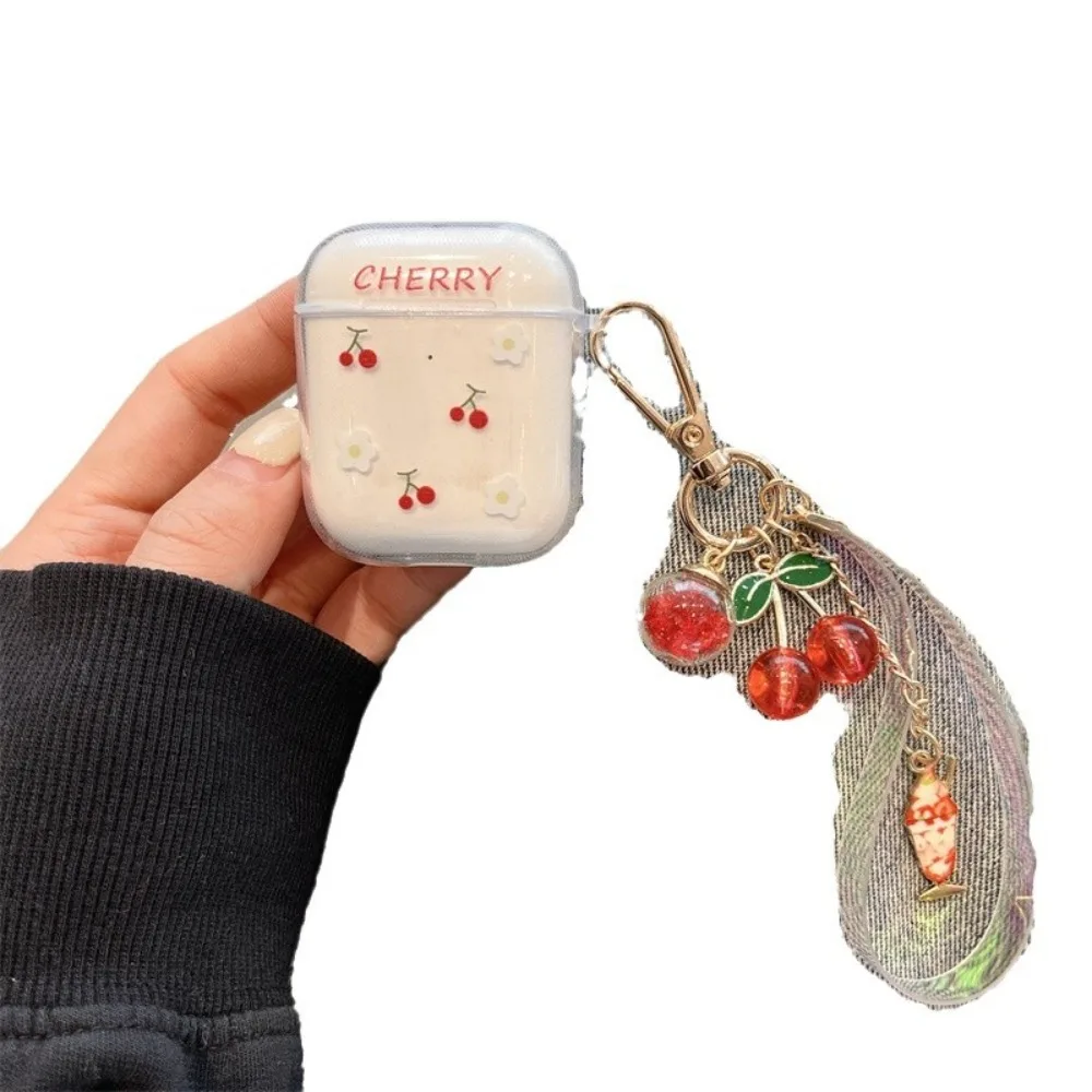 شفافة الكرز ابتسامة غطاء من السيليكون ل AirPods 4 2024 سماعة غطاء ل Airpod Pro 1 2 3 4th Gen واقية مع هوك #6