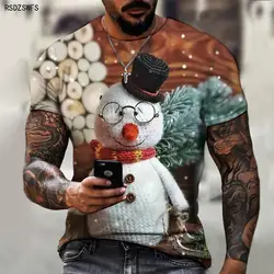 Brand Men's T-shirts Christmas New Styles Brand Men's T-shirts 3D Printing Funny Santa Claus Cool And Handsome Street Fashion