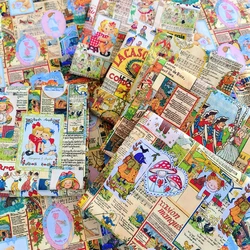 20 Count Vintage British Cartoon Newspaper Comic Cotton Fabric Kids Bedding Decoration DIY Handmade Material for Pajamas