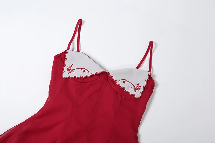 Weird Puss Kleid mit tiefem Ausschnitt, ärmellos, rückenfrei, Blumenmuster, Rüschen am Saum, figurbetont, Sommer, neuer Trend, Party, klassisch, Bodycon – Detail 6