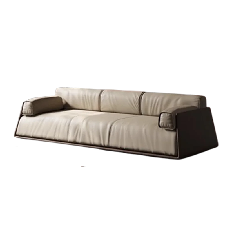 

Double Large Nordic Sofas Leather White Armrest Italian Luxury Lounge Couch Double Modern Wooden Divano Soggiorno Furniture