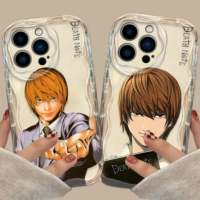 Death Note Yagami Light Cover For Apple iPhone 15 14 13 12 11 Pro X XR XS Max Plus 8 7 Plus SE Wave Oil Phone Case