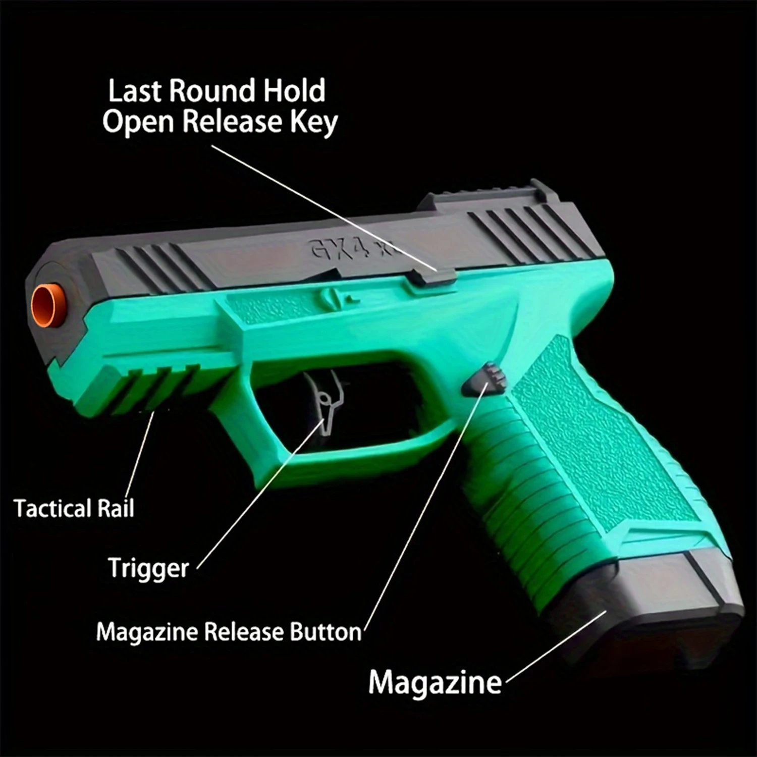 Soft Bullet Gun ปืนของเล่น 100 กระสุน, 12 เปลือกหอย, และ 2 นิตยสารใหม่ของเล่นปืนพก Hollow เครื่องแขวน, ของเล่นโฟม Blas