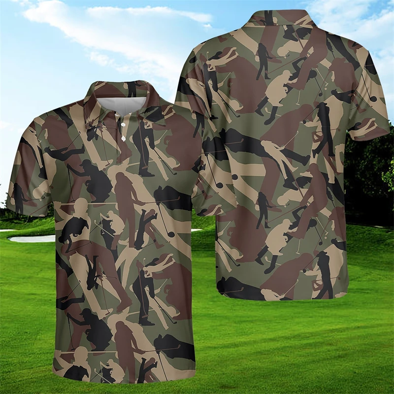 Summer Golf Camouflage Short Sleeve Polo Shirt Men 3D Print Men Children Sweatshirts Casual Streetwear Harajuku Cool Top T-shirt