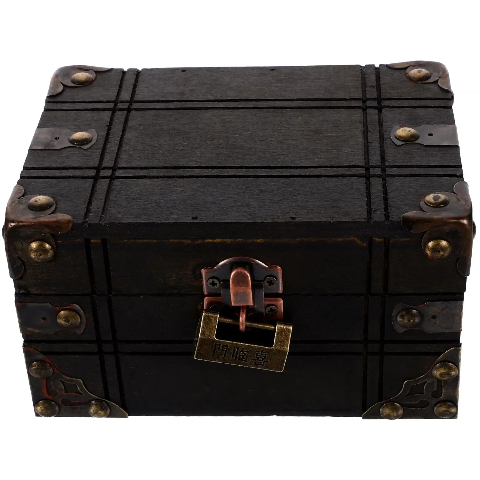 

Винтажная шкатулка в стиле ретро, деревянная коробка для хранения, деревянный сундук с сокровищами, ключи, декоративный футляр для ювелирных изделий для мелких предметов, аксессуары