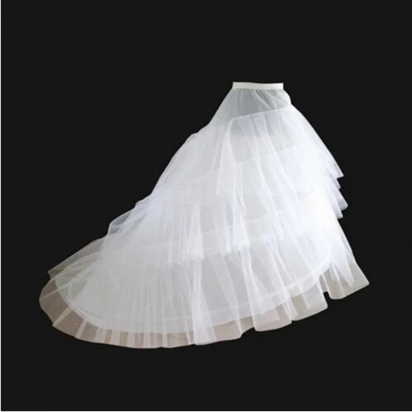 White or black Petticoat For Wedding Dresses Long Tail Two Crinoline Three Layers Yarn Wedding Accessories Bridal Petticoats