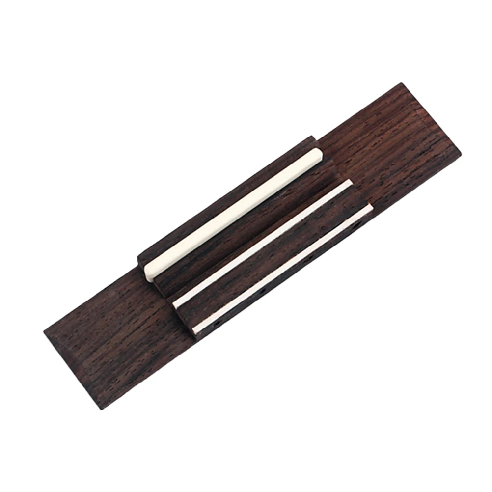 

Ukulele Bridge Replacement Beef Bone Saddle Vintage Style Pre-Drilled 4 String Bridge For Bamboo Guitar