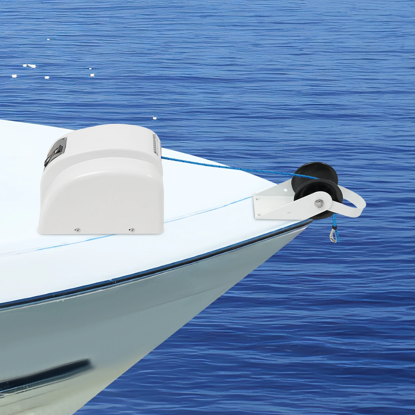 12V 보트 전기 앵커 윈치 45lbs 낚시 보트 스피드 보트 앵커 윈치 키트 (7.3m 소형 레크리에이션 보트 용 원격 제어 포함)