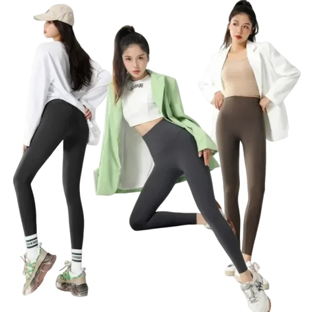 Autumn Winter High Waist Shark Leggings Women's Seamless Fleece Warm Leggings Slim Thin Casual Sports Fitness Leggings KUCLUT