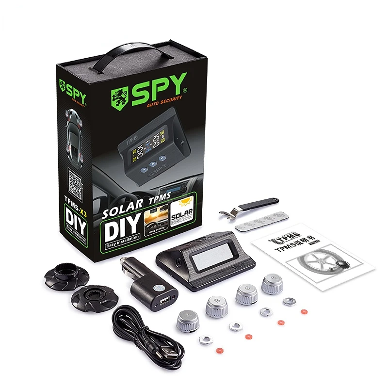 SPY Tpms sensor car accessories continental solar car tire gauges pressure monitor tires monitoring