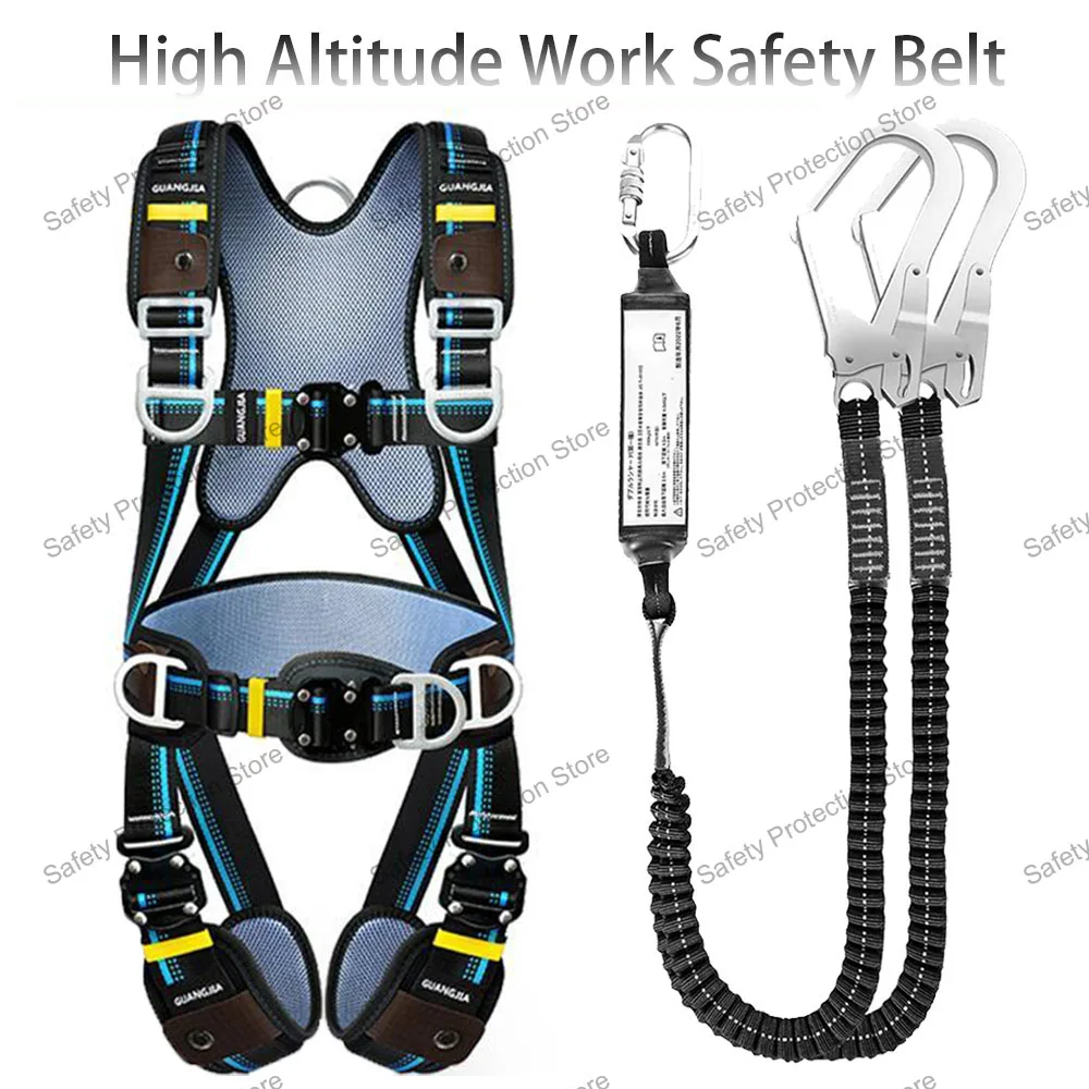 Full Body High Altitude Work Safety Harness Five-point Safety Belt Outdoor Climbing Training Construction Protective Equipment