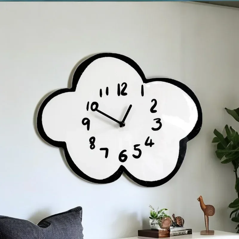 Swaying Cloud Cartoon Mute Clock Living Room Children\'s Room Swing Wall Clock Home Decoration Modern Simple Clock