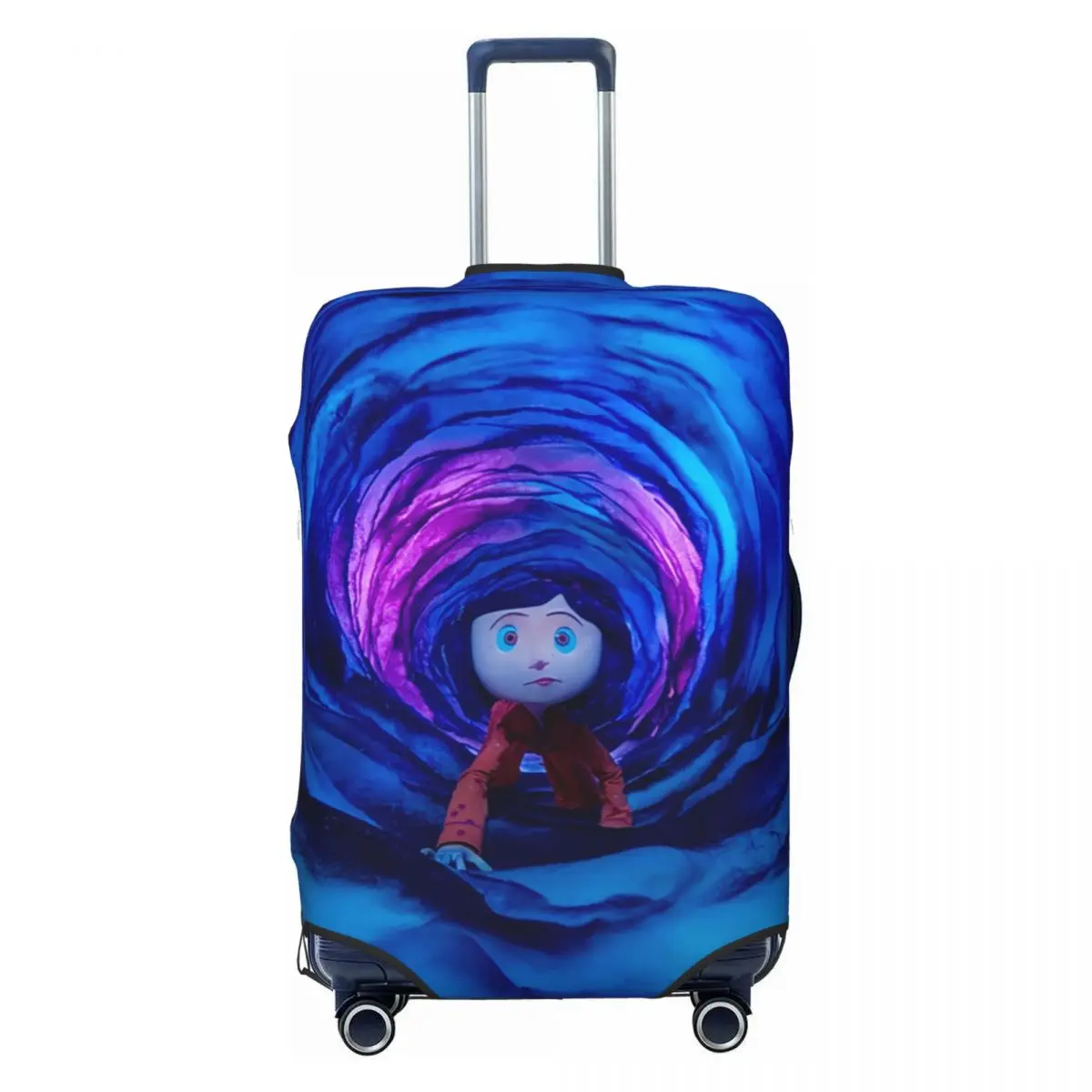 

Custom Halloween Horror Film Coraline Luggage Cover Protector Fashion Travel Suitcase Covers for 18-32 Inch