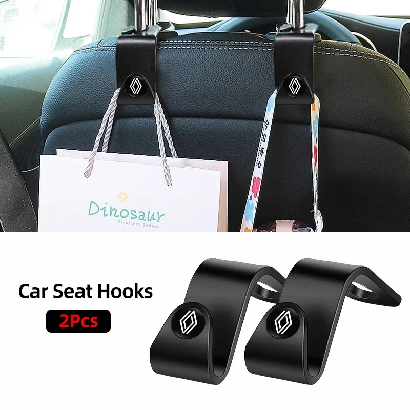 Ganchos traseiros portáteis para assento de carro, 2 peças, acessórios para Renault ZOE QM6 Austral Kardian Rafale Kangoo Arkana Clio Koleos Megane Espace