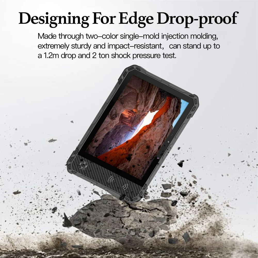 Computer robusto per tablet con dispositivo portatile biometrico Android 11 NFC industriale impermeabile IP68 da 10,1 pollici