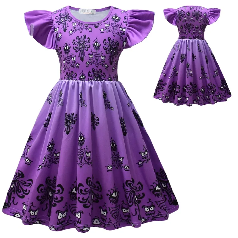 

Summer Enchanted Cosplay Girls Cartoon Dress with Stitch Print Disney Children Casual Girls Princess Dress Kids Clothes Girls