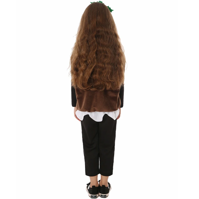 Unisex Girl New Year Holiday Fancy Dress Up Boy Brown Christmas Pudding Costume For Kids