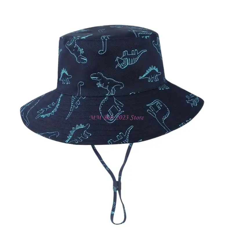 49ME Adjustable Children Bucket Hat With 3D Animal Print Sun Protections Fishing Cap For Daily Wear And Family Trip