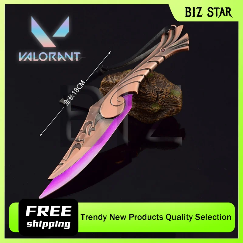 18cm7.08in Valorant เกม Blade Of Fire อาวุธรุ่น SAMURAI ดาบหนังเครื่องประดับของขวัญของเล่นสําหรับชาย