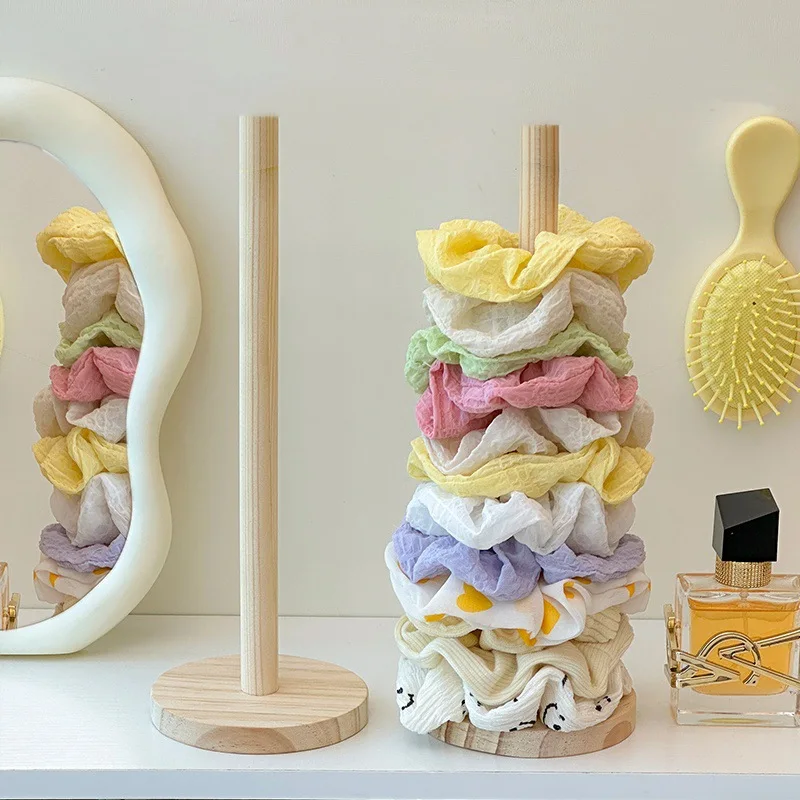 Wooden Hair Band Holder Children Rubber Band Hair Rope Bracelet Storage Rack Display Shelf for Watches Bracelets Scrunchies