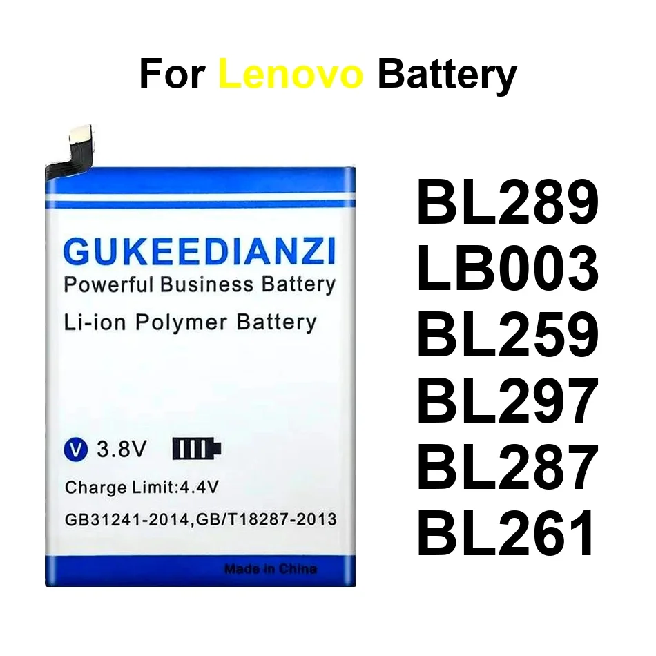 

Аккумулятор для мобильного телефона с быстрой зарядкой BL259 BL261 BL297 3300-4800 мАч для Lenovo K350t Vibe K5 K5plus Note Play Plus Pro Lite