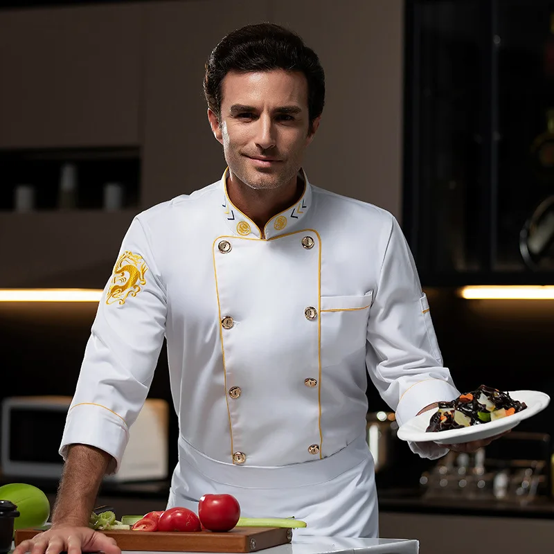 Uniforme da chef per ristorante occidentale, autunno inverno, catering, hotel, mensa, panettiere, pasticceria, abiti da lavoro a maniche lunghe