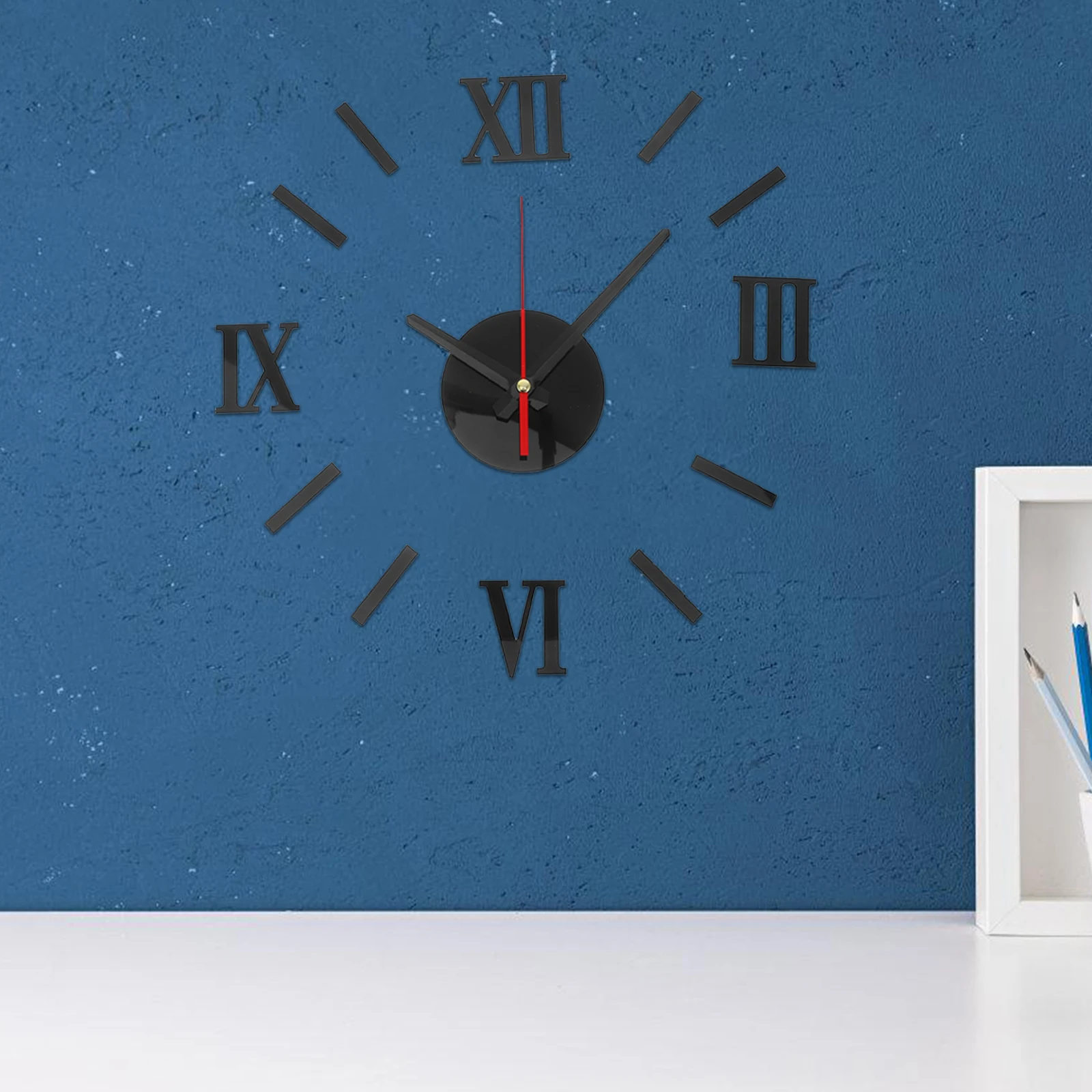 

Acrylic Wall Clock Frameless Diy Mute Decorative Roman Retro Numerals Modern Minimalist Big Numbers