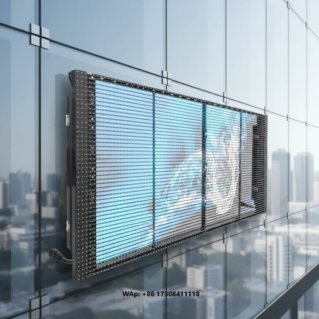 High Transparency 70-95% P10.4 Pixel Pitch 14kg M2 Lightweight Full Color 1920Hz Refresh Rate 5 LED Display