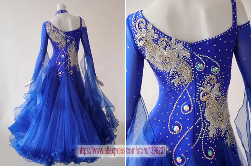 Ballroom Dresses For Women New Royal Blue Profession Tango Flamenco Waltz Modren Ballroom Competition Dance Dress