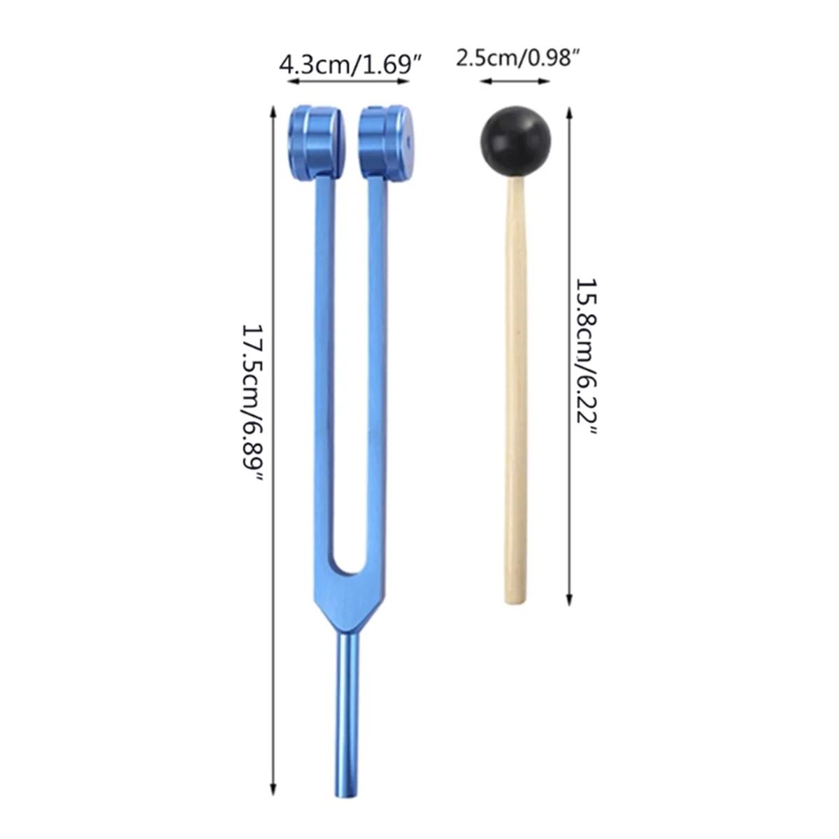 L69a 256 Hz Stemvork Medisch Genezend Instrument Met Hamer Een Reparatiemiddel Menselijk Bioveld Diapa Zoon (Goud)