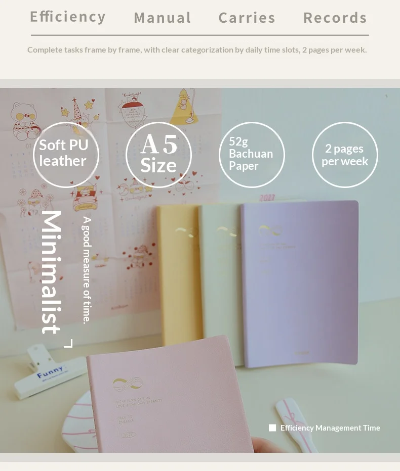 Kinbor 2027 Zeitmanagement-Planer, A5 PU-Notizbuch mit Kalender, Agenda, Tagebuch, Monats- und Wochenplan, To-Do-Liste, Geschenke – Detail 17