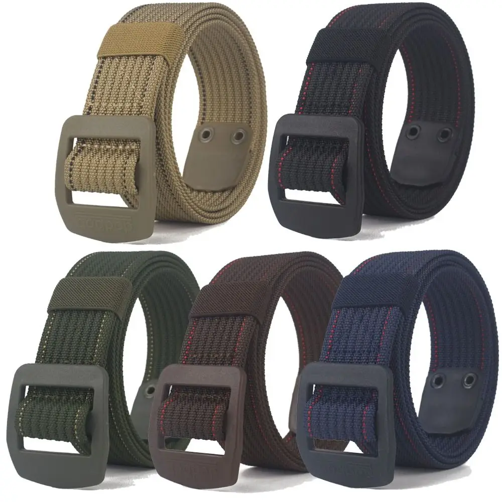 1PC Fashion Man Belt Outdoor  Nylon Buckle Canvas Braided Belt Business Casual Quick Dry Belts