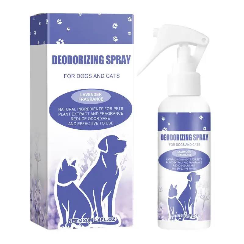 

120ml Pet Odor Eliminator Natural Lavender Oil Cats Dogs Deodorization Spray Remove Odor Freshing Air Pet Supplies