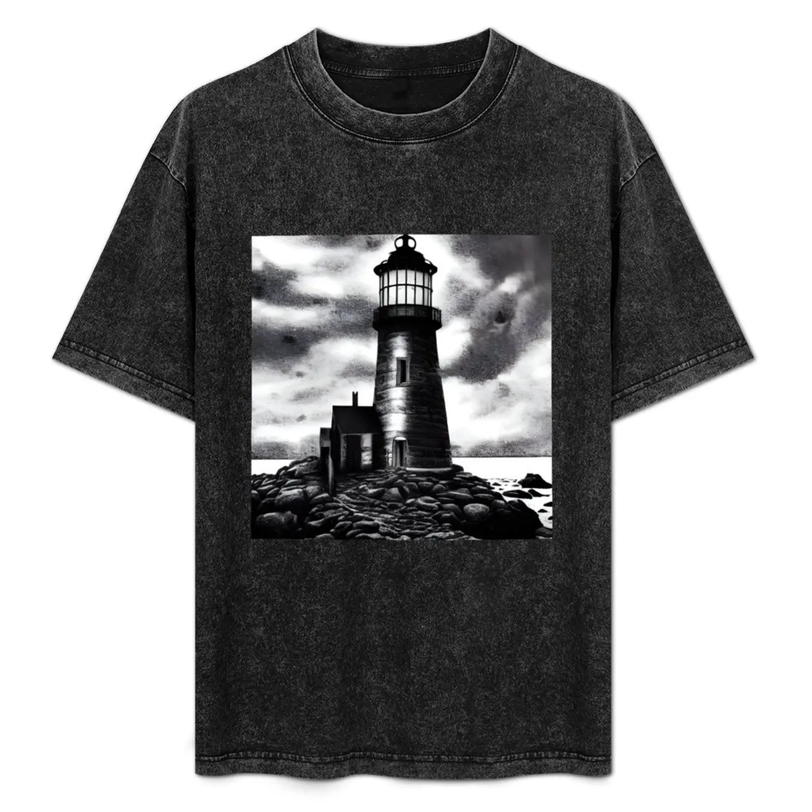 Macabre Lighthouse T-Shirt graphic t shirts hippie clothes cute tops Men's clothing