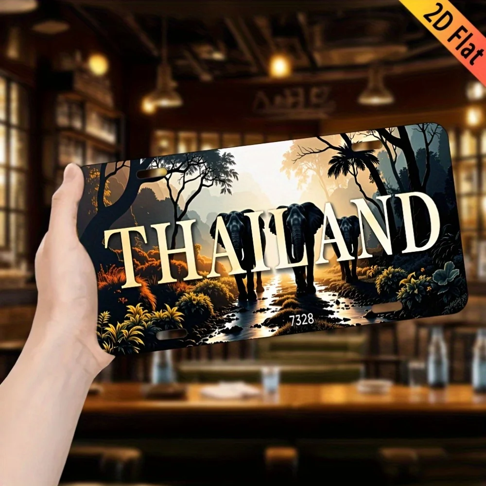 Thailand Vintage Metal Decorative Sign Plaque, Metal Sign Decoration, Car Decoration Cover, 15×30 cm Suitable for