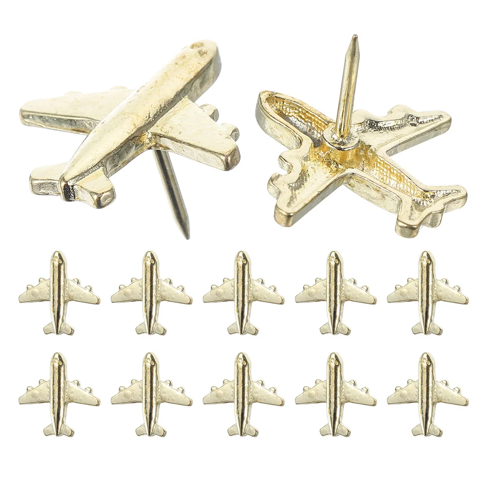 

36Pcs Metal Airplane Pushpins Creative 3D Thumbtacks for Cork Board Photo Wall Office Decorative Travel Map Pins