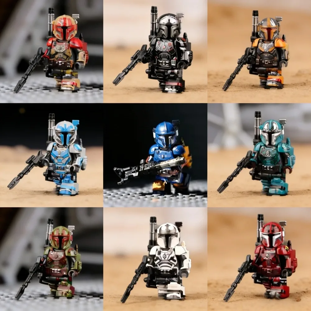 

Building Blocks Star Wars Male Soldier Heavy Infantry The Mandaloria Paz Vizsla Full Set About 4.5cm Action Figure Assemble Toys