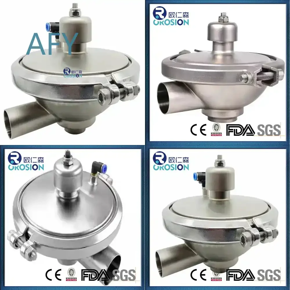 for Sanitary Stainless Steel SS304 SS316L Welding Clamp Back Pressure Valve Constant Pressure Regulating Valve for Food