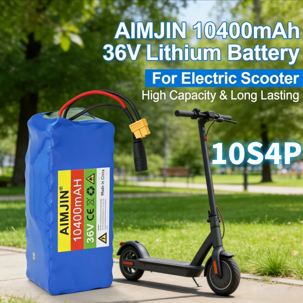 

100%Original 36V 10S4P 10400mAh 1000W High-Capacity Lithium-Ion Battery Pack – BMS & Plug Optional