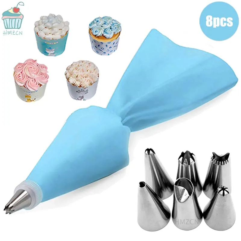 Cream Nozzles 8PCS Pastry Tools Accessories For Pastry Bag Kitchen Bakery Cupcake Desserts Confectionery Cake Decorating Tools