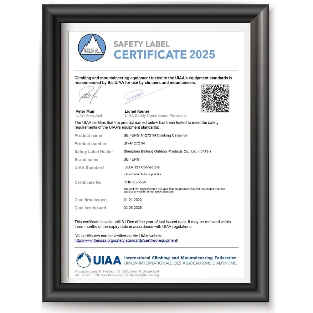 Mosquetón de bloqueo automático: mosquetones de escalada resistentes con certificación UIAA para escalada en roca, acampada, rappel, caza