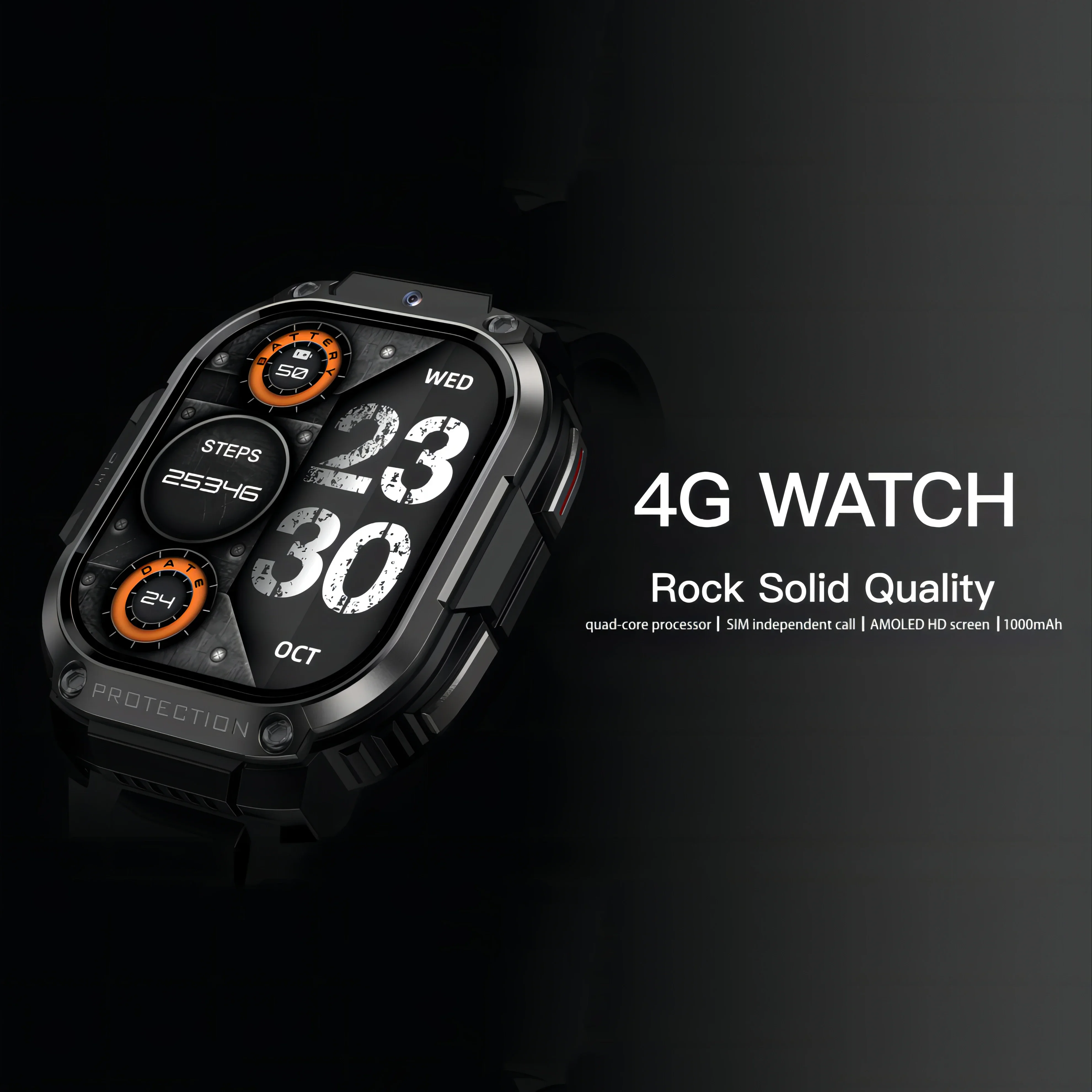 With SIM Wifi Camera Android8.1 Sports Watch AMOLED 4G LTE Smart Watch 2.13