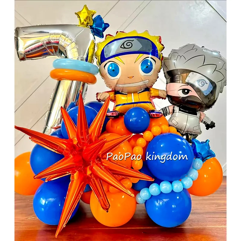 Juego de números de globos de dibujos animados de Naruto, Kit de guirnaldas de globos, regalos de fiesta, globos de fiesta de cumpleaños de Naruto, decoraciones para niños