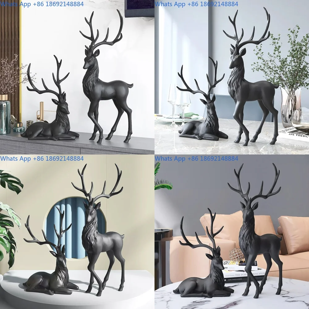 

European style luxury creative home decor deer figurine for living room TV cabinet bedroom decoration